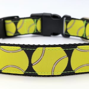 Tennis Ball Dog Collar / Yellow Tennis Ball