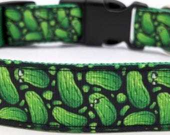 Cool Pickles Dog Collar: Dill Pickle Sunglasses Cucumber Foodie Gift