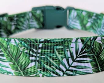 Palm Leaves Dog Collar / Summer Dog Collar / Beach Dog Collar