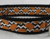 Chevron Pumpkin Dog Collar Fall Pumpkin Dog Collar