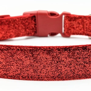 Red Sparkle Dog Collar / Glitter Bling Dog Collar / Christmas / Valentines