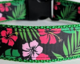 Hawaiian Shirt Dog Collar / Floral Dog Collar / Summer Dog Collar / Beach Dog Collar