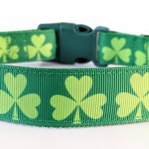 Shamrock Dog Collar / Lucky Irish Clover St. Patrick's Day Dog Collar image 1