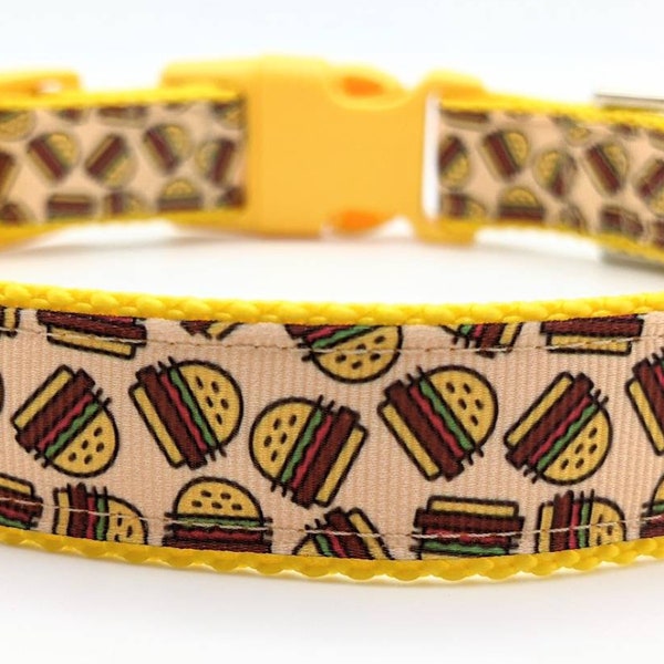 Burger Time Dog Collar / Cheeseburger Hamburger Fast Food