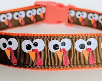 Gobbles the Turkey Dog Collar / Thanksgiving Dog Collar / Fall Dog Collar