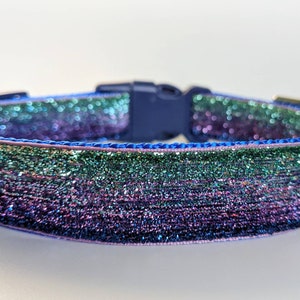 Mermaid Ombre Sparkle Dog Collar / Blue Purple Aqua / Bling Dog Collar image 5