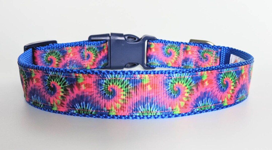 Tie Dye Dog Collar / Rainbow Groovy Hippy Retro Etsy