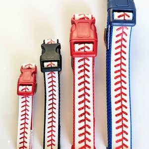 Baseball Stitches Dog Collar / Sports Dog Collar You pick the nylon & buckle colors image 2
