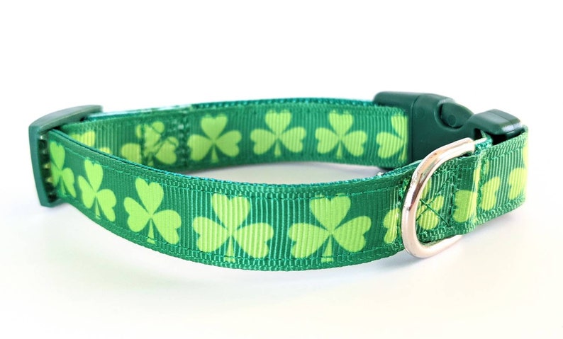 Shamrock Dog Collar / Lucky Irish Clover St. Patrick's Day Dog Collar image 4