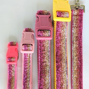 Sunset Ombre Sparkle Dog Collar / Pink Gold Ombre / Glitter Bling Dog Collar image 2
