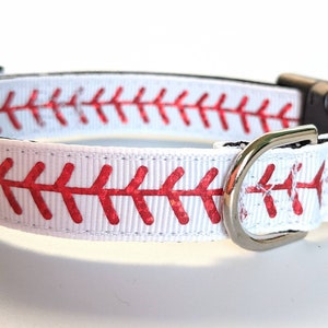 Baseball Stitches Dog Collar / Sports Dog Collar You pick the nylon & buckle colors image 4