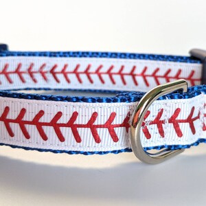 Baseball Stitches Dog Collar / Sports Dog Collar You pick the nylon & buckle colors image 5