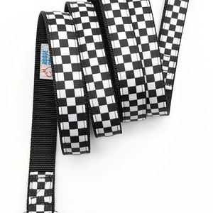 5 Foot Custom Ribbon Leash Checkered Flag