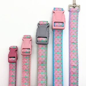 Pink Mermaid Scales Dog Collar / Summer Beach Dog Collar image 2