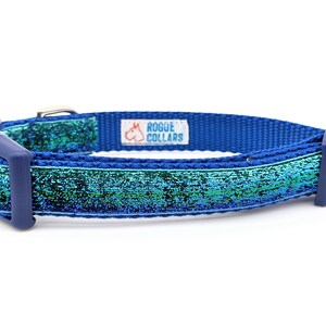 Blue Green Ombre Sparkle Dog Collar / Mermaid Sparkle Dog Collar image 5