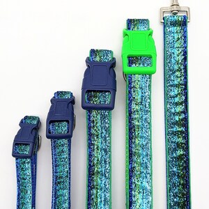 Blue Green Ombre Sparkle Dog Collar / Mermaid Sparkle Dog Collar image 2