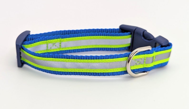 Neon Yellow Reflective Safety Dog Collar XS (5/8"wide) 8-12in
