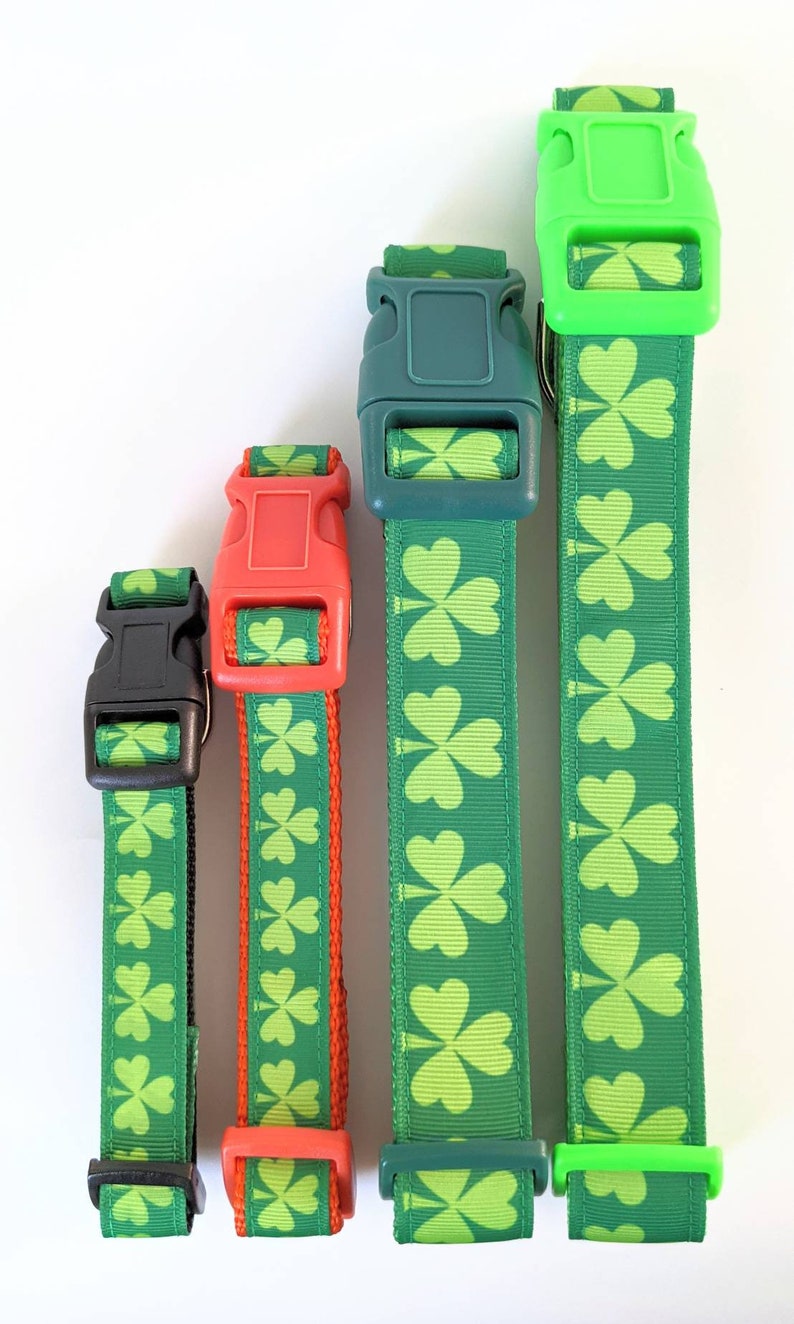 Shamrock Dog Collar / Lucky Irish Clover St. Patrick's Day Dog Collar image 2