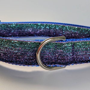 Mermaid Ombre Sparkle Dog Collar / Blue Purple Aqua / Bling Dog Collar image 6