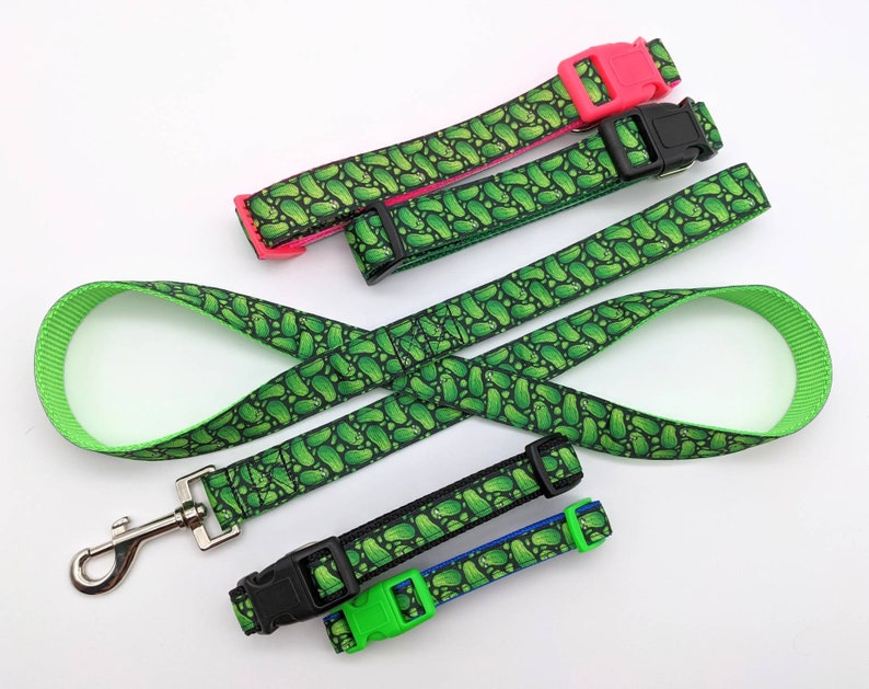 Cool Pickles Dog Collar / Dill Pickle Cucumber Foodie Dog Gift image 7