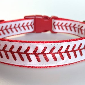 Baseball Stitches Dog Collar / Sports Dog Collar You pick the nylon & buckle colors image 6