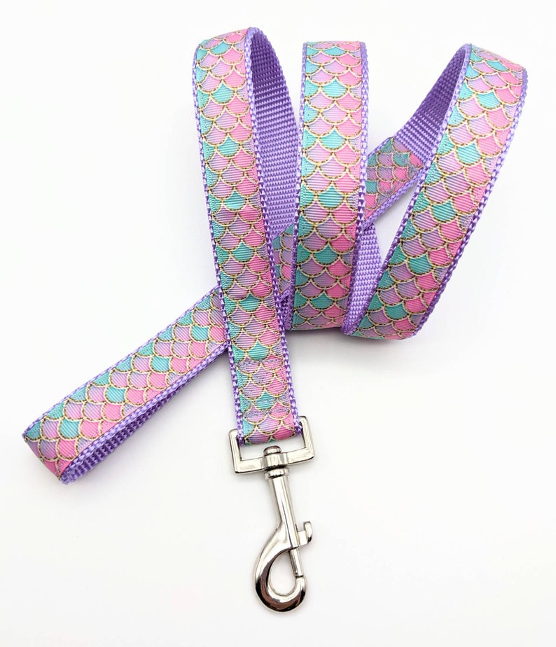 Pink Mermaid Scales Dog Collar / Summer Beach Dog Collar image 8