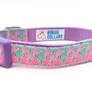 Pink Mermaid Scales Dog Collar / Summer Beach Dog Collar image 5