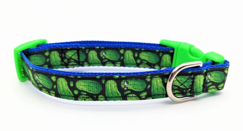 Cool Pickles Dog Collar / Dill Pickle Cucumber Foodie Dog Gift image 4