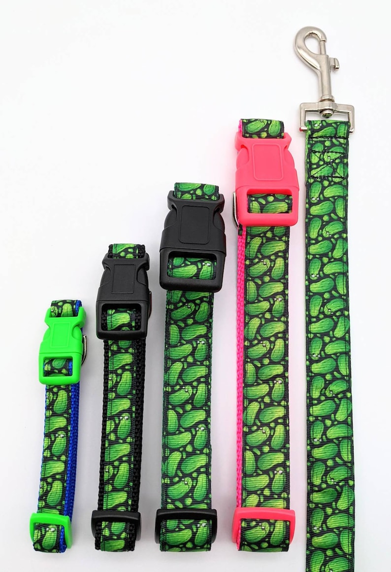 Cool Pickles Dog Collar / Dill Pickle Cucumber Foodie Dog Gift image 2