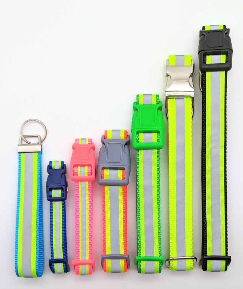 Neon Yellow Reflective Safety Dog Collar image 2