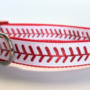 Baseball Stitches Dog Collar / Sports Dog Collar You pick the nylon & buckle colors image 7
