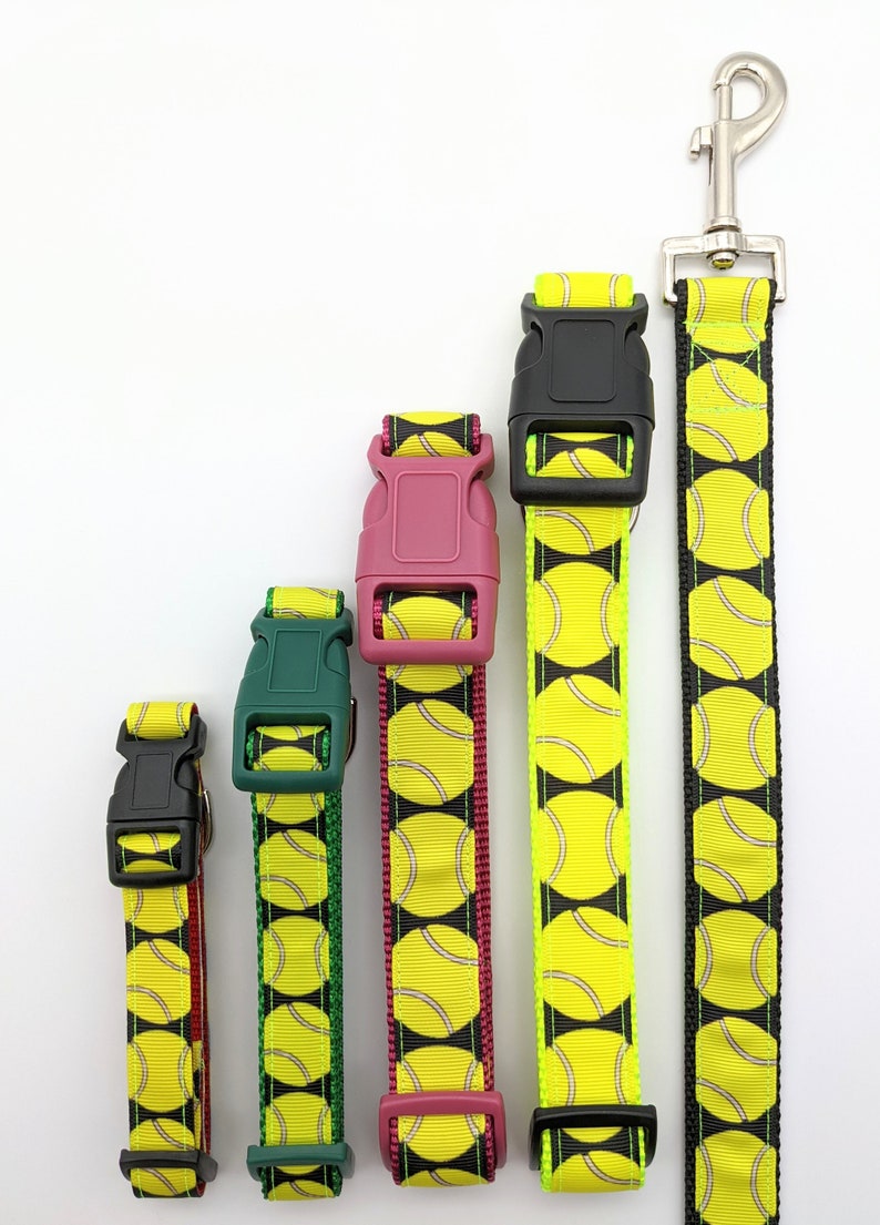 Tennis Ball Dog Collar / Yellow Tennis Ball image 2