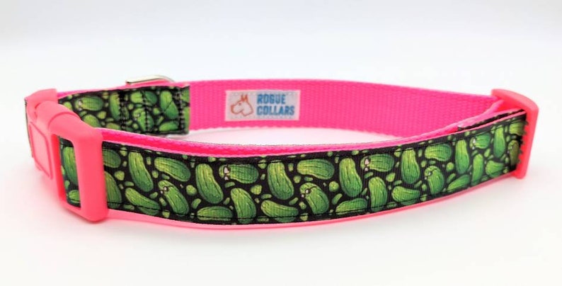 Cool Pickles Dog Collar / Dill Pickle Cucumber Foodie Dog Gift image 6