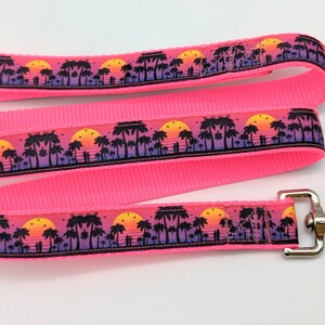 5 Foot Custom Ribbon Leash Miami Beach Sunset