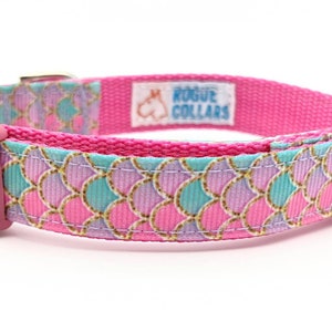 Pink Mermaid Scales Dog Collar / Summer Beach Dog Collar image 4