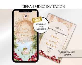 Nikkah Video Invitation, Muslim Wedding Invitation, Nikkah Invite, Islamic Wedding Invite, Digital Wedding Nikkah Video Invite