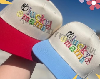 Lucky Mama Embroidered Trucker Hat - Summer Vibes