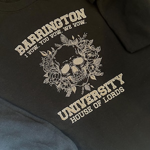 Lords Series Embroidery Crewneck: Booktok Barrington University Sweater