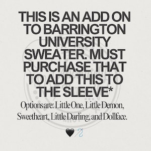Embroidery Sweater Sleeve Add-On: Lords Series, Booktok Gift