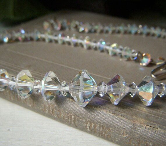 Vintage Swarovski Aurora Borealis Crystal Necklac… - image 3