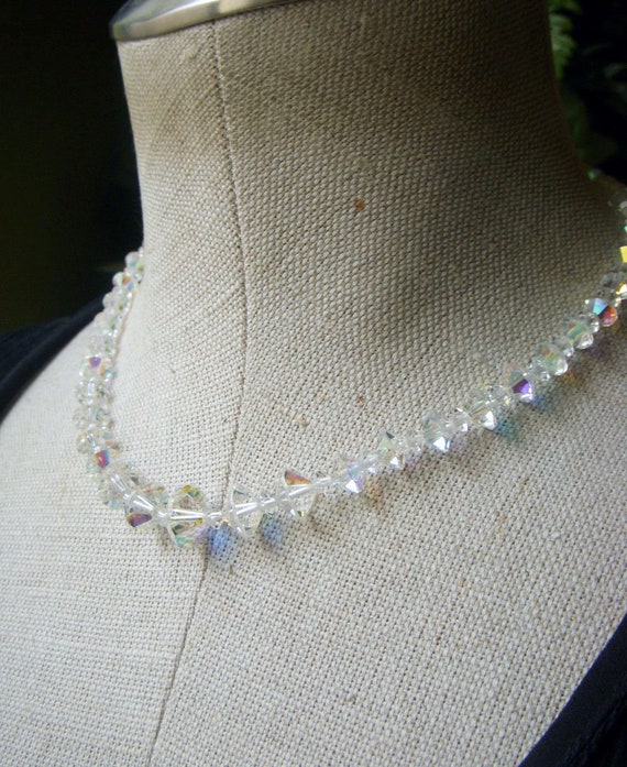 Vintage Swarovski Aurora Borealis Crystal Necklac… - image 5