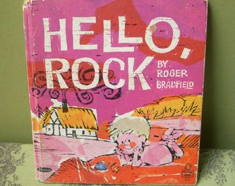 Hello Rock, Vintage Tell-A-Tale Book, Roger Bradfield, Rare Children's Picture Book, 1965 Roger Bradfield