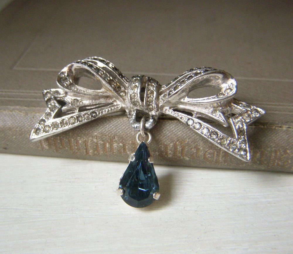 Huge Vintage Bow Brooch, Large Antique Taxco Sterling Silver Bow