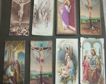 Vintage Holy Card Lot of 8, All 1940's, Vintage Catholic Religious, Not Reproductions Lovely Jesus Mary Saint Funeral Cards