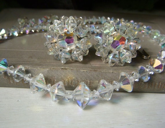 Vintage Swarovski Aurora Borealis Crystal Necklac… - image 2