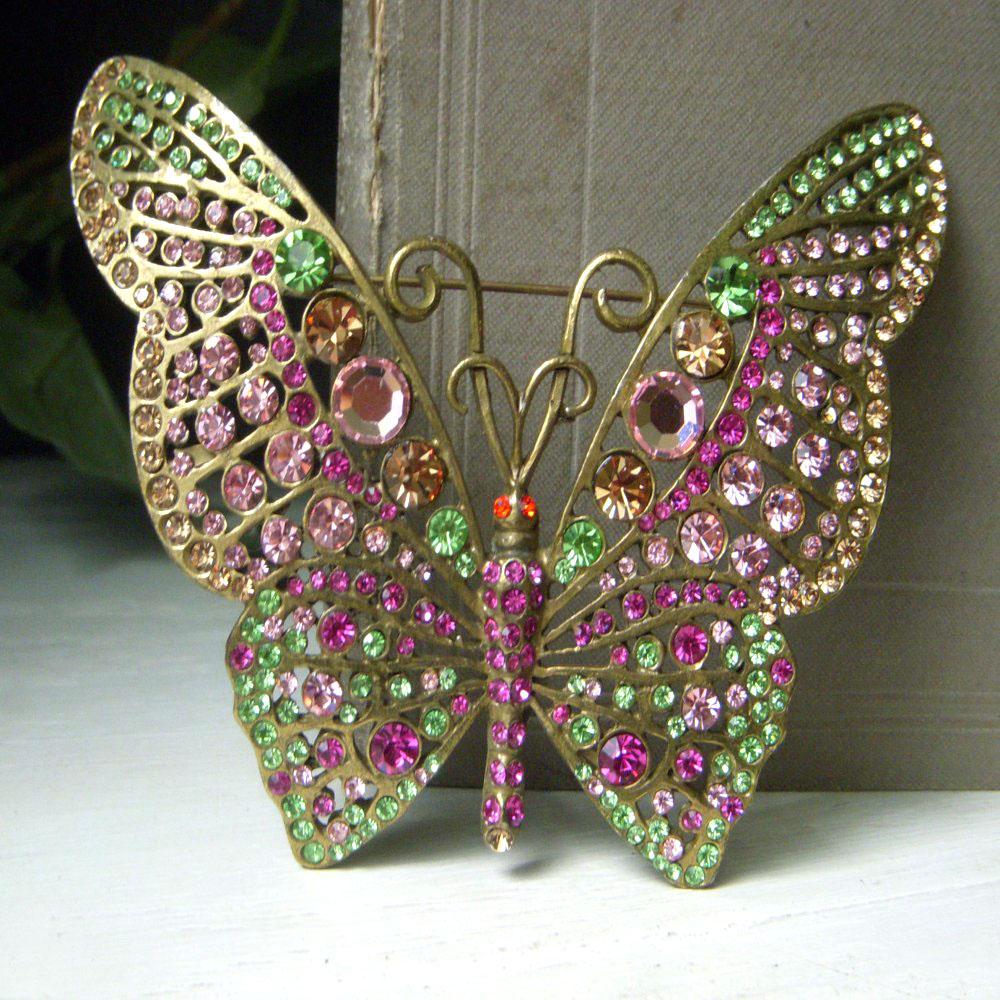 Antique Butterfly Brooch - Etsy