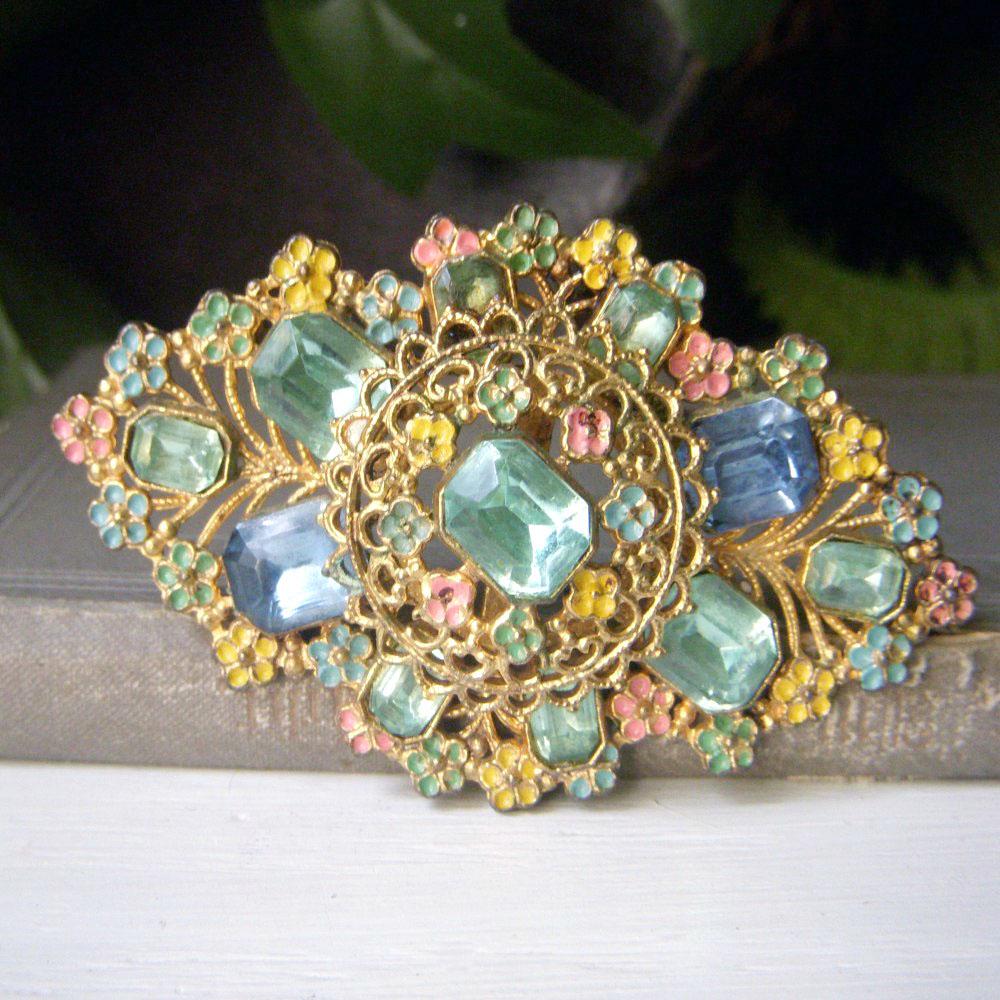 Czech Brooch - Etsy