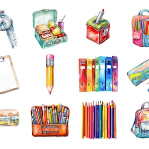 watercolor clipart
back to school png
school supplies png
teachers clipart set
stationary clipart
retro school clipart
school bus clipart
pastel school png
kids craft and art
cute school supplies
cute classroom png
cute school sticker
school graphics