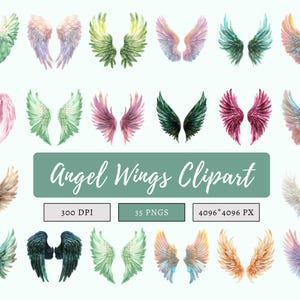 Angle Wings Clipart Bundle, Angle Wings Clipart, Angle Wings png Bundle, Memorial Angle Wings Clipart, Angle Wings png, Digital Download