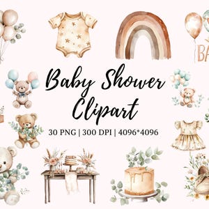 Paquete de imágenes prediseñadas de baby shower boho png, paquete de imágenes prediseñadas de recién nacido png, imágenes prediseñadas de guardería neutra, paquete de imágenes prediseñadas de baby shower boho de acuarela png